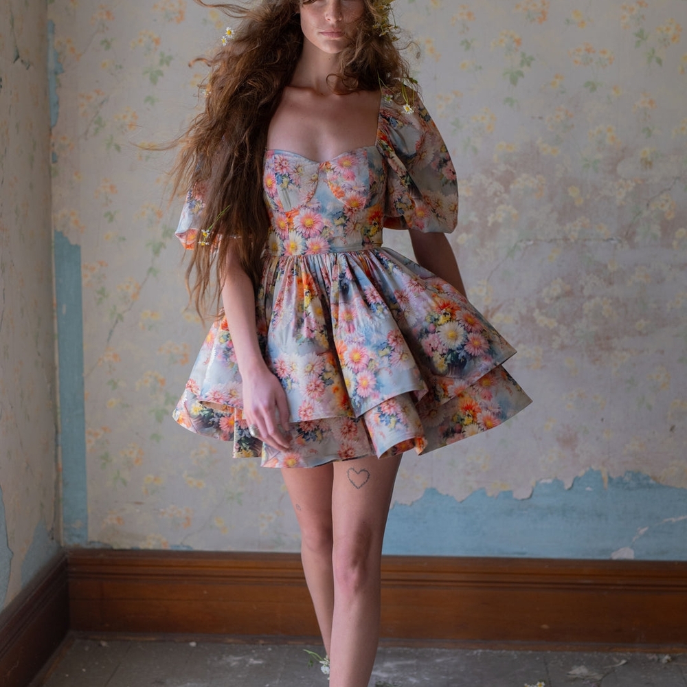 Floral Puff Sleeve Dress